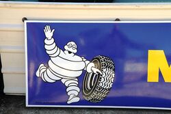 Vintage MICHELIN 2 Piece Enamel Advertising Sign 