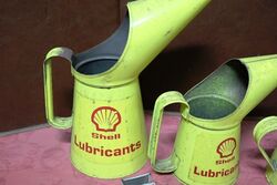 Vintage Matched Set of 3 Shell Lubricants Oil Jugs