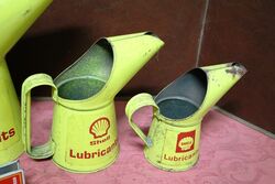 Vintage Matched Set of 3 Shell Lubricants Oil Jugs