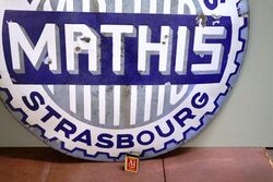 Vintage Mathis Automobiles Convex Enamel Sign 