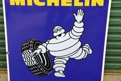 Vintage Michelin Bibendum Tyres Advertising Enamel Sign 