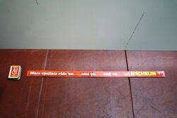 Vintage Michelin More Cyclists Ride On Shelf Strip Sign. 56cm wide.