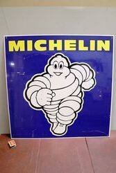 Vintage Michelin Tyres Aluminium Adv Square Sign  