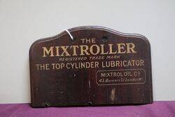 Vintage Mixtoller Top Cylinder Lubricator Wooden Plaque 