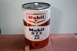 Vintage Mobil D.T.E.Oil 5 gal Drum.