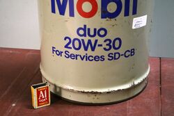 Vintage Mobil Duo 20W30 Motor Oil Drum 