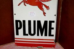 Vintage Mobil Plume Pegasus Enamel Advertising Sign  