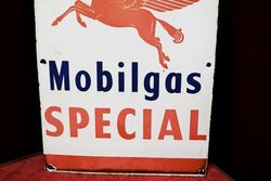 Vintage Mobilgas Special Pegasus Enamel Sign 