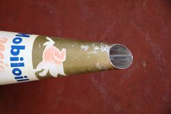 Vintage Mobiloil 1lt Oil Bottle with Pegasus Tin Top