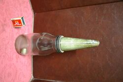 Vintage Mobiloil 1lt Oil Bottle with Pegasus Tin Top