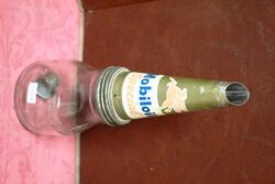 Vintage Mobiloil 500ml Oil Bottle with Pegasus Tin Top