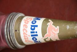 Vintage Mobiloil 500ml Oil Bottle with Pegasus Tin Top