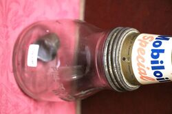 Vintage Mobiloil 500ml Oil Bottle with Pegasus Tin Top