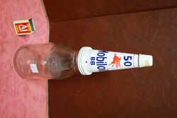 Vintage Mobiloil BB 50 One Litre Oil Bottle