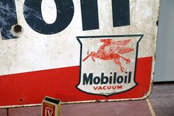 Vintage Mobiloil Carbon Dispensing Oil Enamel Sign 