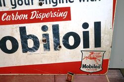 Vintage Mobiloil Carbon Dispensing Oil Enamel Sign 