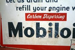 Vintage Mobiloil Carbon Dispensing Oil Enamel Sign 