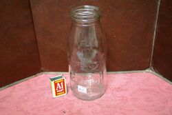 Vintage Mobiloil Embossed Glass Bottle.