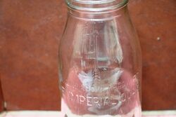 Vintage Mobiloil Embossed Glass Bottle