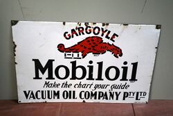 Vintage Mobiloil Gargoyle Vacuum Oil Enamel Sign. # Vintage Mobiloil Gargoyle Vacuum Oil Enamel Sign. #
