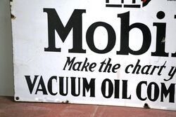Vintage Mobiloil Gargoyle Vacuum Oil Enamel Sign 
