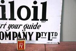 Vintage Mobiloil Gargoyle Vacuum Oil Enamel Sign 