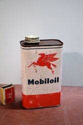 Vintage Mobiloil Pegasus One Quart Oil Tin
