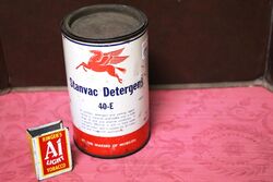 Vintage Mobiloil Pegasus Sanvac Detergent 40-E 1lb Tin.