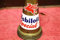 Vintage Mobiloil Special Gold Tin Top and Dust Cap