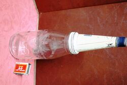 Vintage Mobioil Embossed Quart Bottle and A30 Tin Top