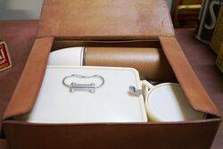 Vintage Motor Cycle Picnic Set in Leather Case 