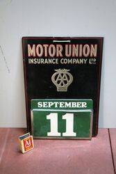 Vintage Motor Union Insurance Company Calendar 