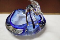 Vintage Murano Glass Swan Ashtray 