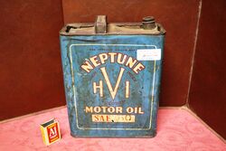Vintage Neptune HVI Motor Oil S.A.E. 60 1gal Tin.