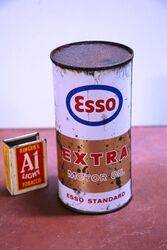 Vintage New Old Stock Esso Extra Motor Oil Tin.