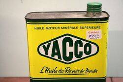 Vintage New Old Stock Yacco Motor Oil Tin
