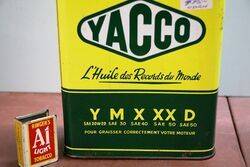 Vintage New Old Stock Yacco Motor Oil Tin