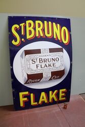 Vintage Ogdenand39s St Bruno Flake Pictorial Enamel Sign 