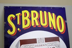 Vintage Ogdenand39s St Bruno Flake Pictorial Enamel Sign 