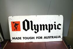 Vintage Olympic Tyres Double Sided Tin Sign 