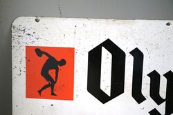 Vintage Olympic Tyres Double Sided Tin Sign 