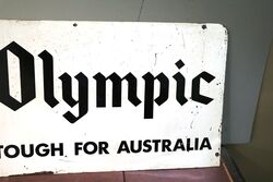 Vintage Olympic Tyres Double Sided Tin Sign 