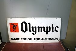 Vintage Olympic Tyres Double Sided Tin Sign 