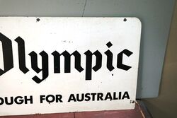 Vintage Olympic Tyres Double Sided Tin Sign 