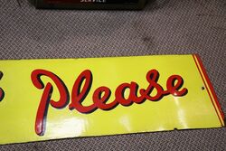 Vintage Original Players Please Enamel Advertising Sign 