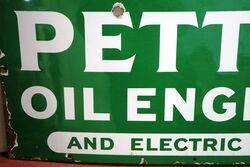 Vintage PETTER Engines Enamel Adv Sign 