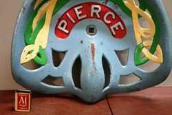 Vintage PIERCE Cast Iron TractorImplement Seat