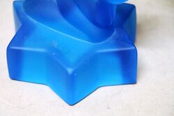 Vintage Pair of LE Smith Colonial Blue Glass Candle Holders