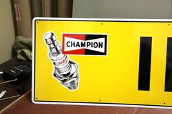 Vintage Pair of New Old Stock Champion In Out Tin Signs