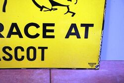 Vintage Part Pictorial No Race at Ascot AA Enamel Sign 